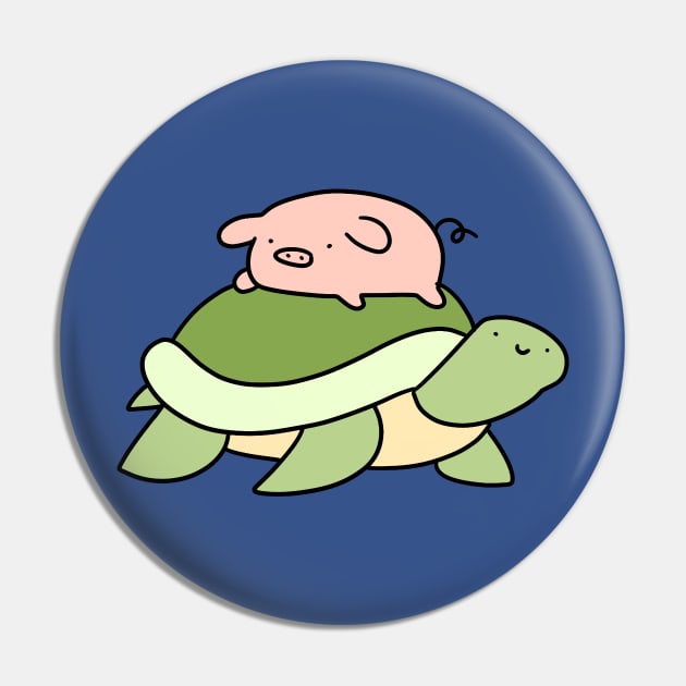 Turtle and Little Pig Pin by saradaboru