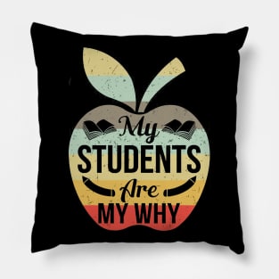 My Students Are My Why Tshirt Funny Teacher Gift Pillow