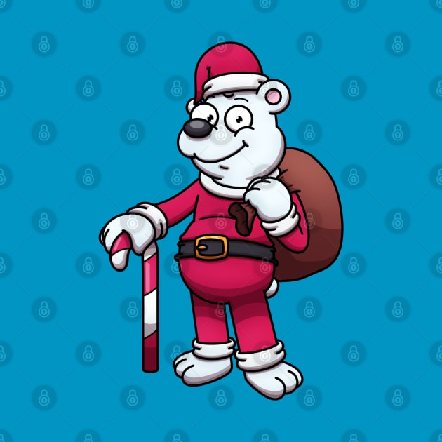 Cute Polar Bear In Santa Claus Costume by TheMaskedTooner