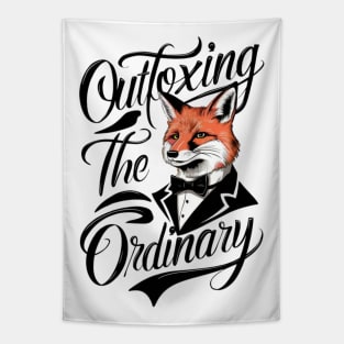 Fox in a bow tie Outfoxing the Ordinary Tapestry