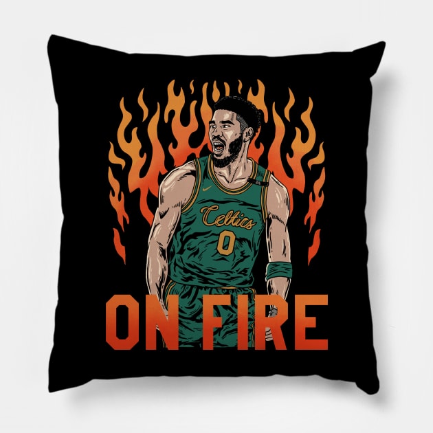 ON FIRE JAYSON TATUM Pillow by Tee Trends