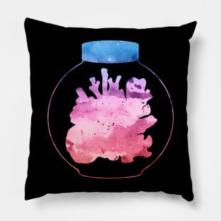 Corals in Mason Jar | Ocean | Living Coral Purple Blue Gradient Pillow