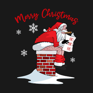 Pooping Santa Really Bad Naughty List Christmas Men Women T-Shirt