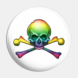 Rainbow Skull and Bones Pin