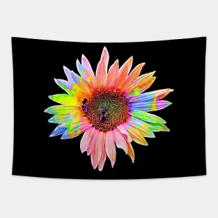 Cartoon Rainbow Sunflower Tapestry