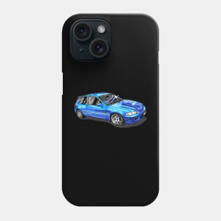 CIVIC BLUE CAR Phone Case