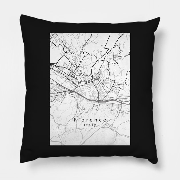 Florence Italy City Map Pillow by Robin-Niemczyk