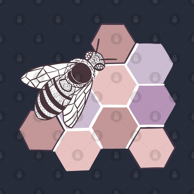 Bees and Hexagons by danyellysdoodles