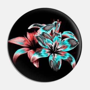 Duotone flowers Pin