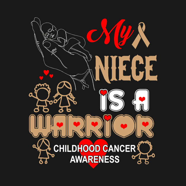 My Niece is A Warrior - Childhood Cancer Awareness T-Shirt by Virgodo