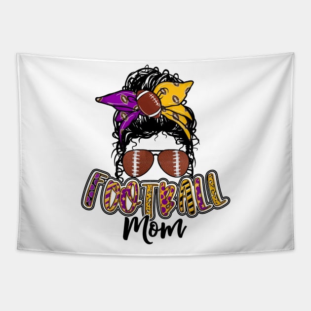 Football Mom Purple And Gold Tapestry by Wonder man 