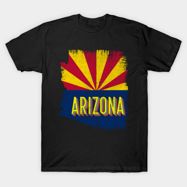 Distressed Arizona AZ State Flag Map Vintage 70s Souvenir - Arizona Map ...