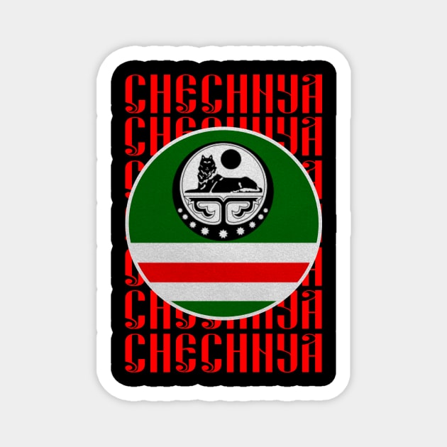 Chechnya Wolf Flag. Proud Chechen Flag Magnet by Jakavonis