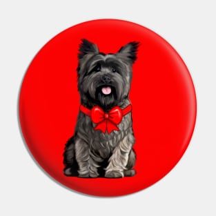 Cairn Terrier Dressed for the Holidays Pin