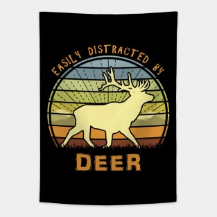 Easily Distracted By Deer Tapestry