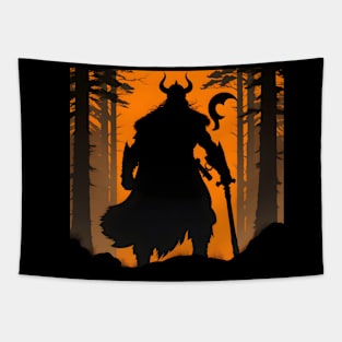 Viking in the Nordic forest Tapestry