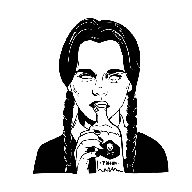 wednesday addams drinking poison by saraholiveira06