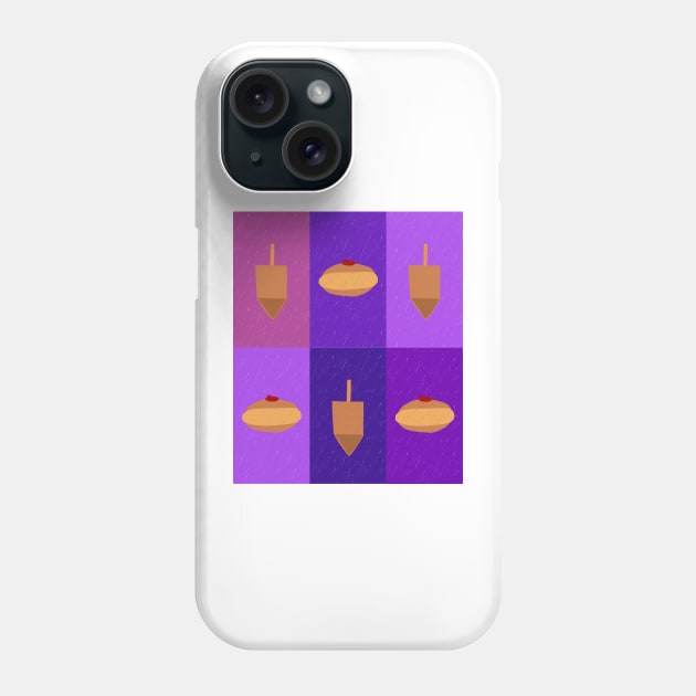 D&amp;D - Doughnuts and Dreidels Purple Grid Phone Case by TillaCrowne