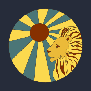 Retro Lion in the Suns Rays T-Shirt