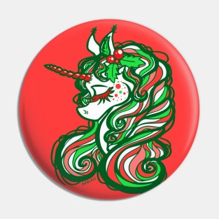 Holly Jolly Unicorn Pin