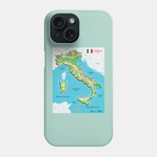 Geographic map of Italy Phone Case