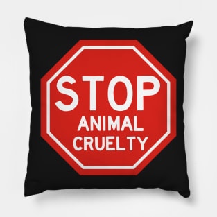 Stop animal cruelty sticker Pillow