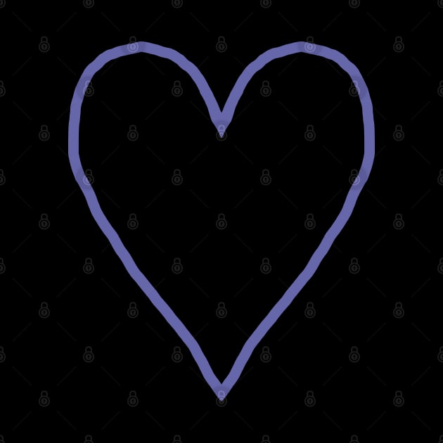 Very Peri Periwinkle Blue Heart Line Art Color of the Year 2022 by ellenhenryart