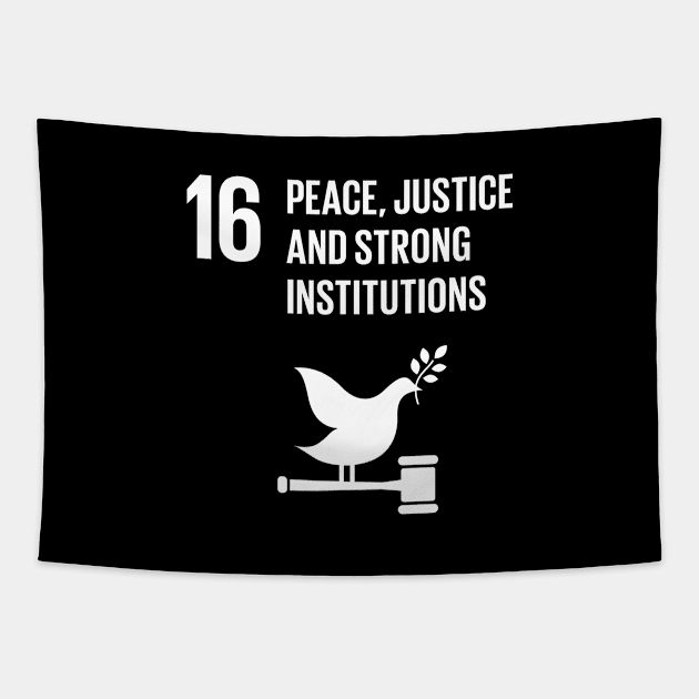 16 Peace Justice Strong Institutions Global Goals Tapestry by SzarlottaDesigns