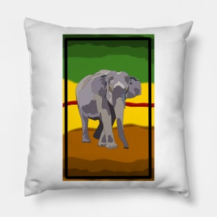 Elephant Walking Print Pillow