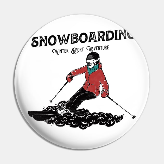 Snowboarding Sport Pin by GS