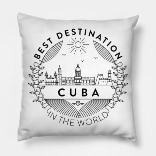 Cuba Minimal Badge Design Pillow