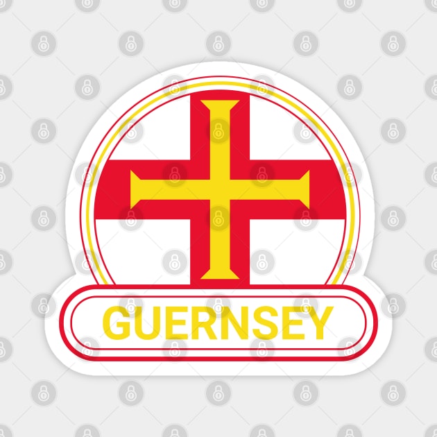 Guernsey Country Badge - Guernsey Flag Magnet by Yesteeyear
