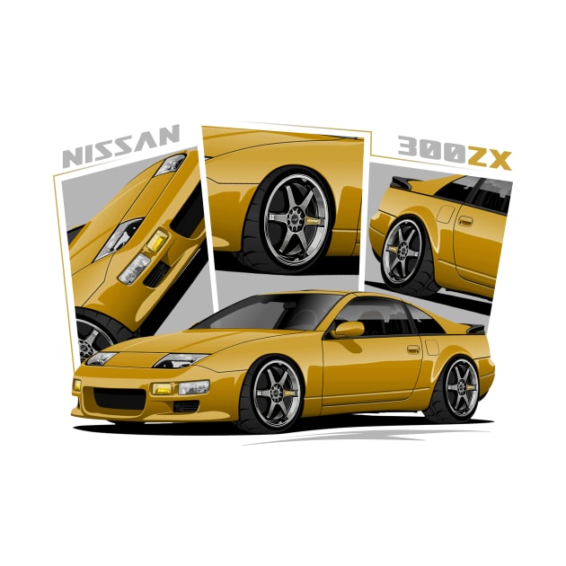 Nissan 300ZX, JDM Car Yellow by T-JD