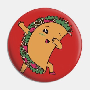 Kawaii Dabbing Taco Cartoon Pin