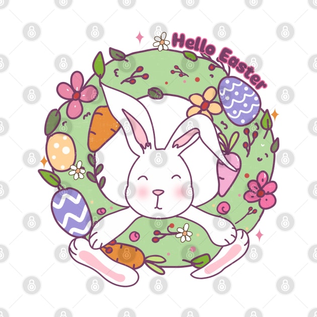 hello easter wreath bunny by aprilio