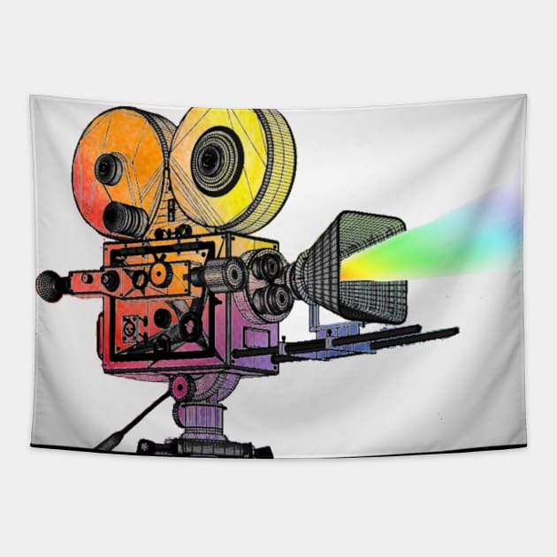 Lights Camera Action! Tapestry by Art by Ergate