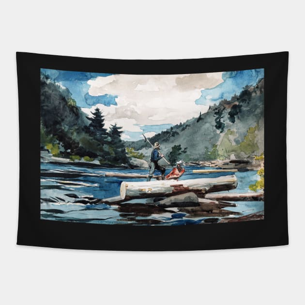 Hudson River, Logging by Winslow Homer, 1890s. Tapestry by devteez