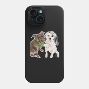 Bride and Broom Pit Bull Dog Wedding Phone Case