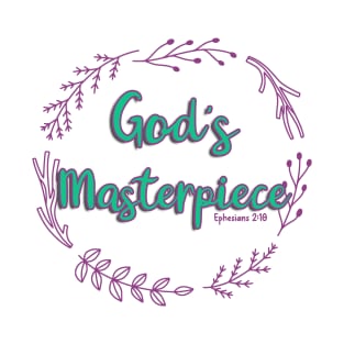 God's Masterpiece Floral Wreath Christian Design T-Shirt