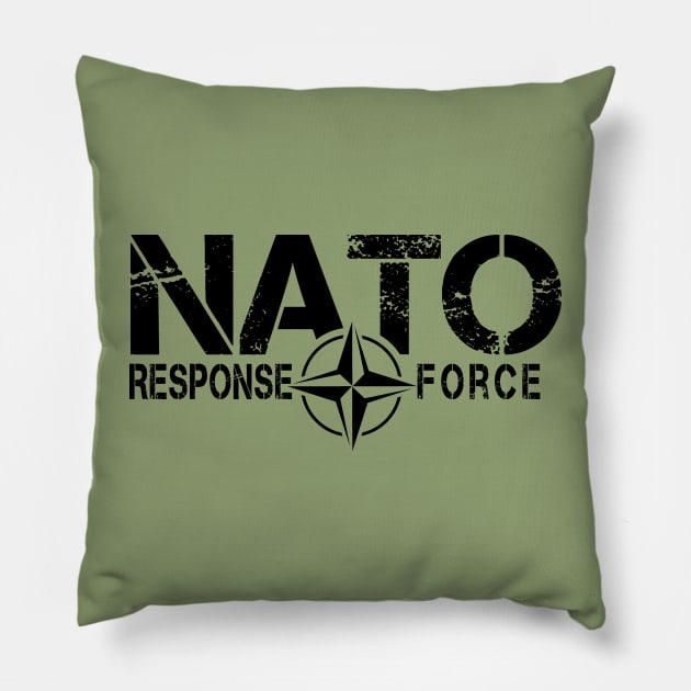 NATO Response Force  (black logo) Pillow by Illustratorator