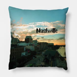 Cool sunset photography of Nashville Tennessee skyline sunset sky USA city break Pillow