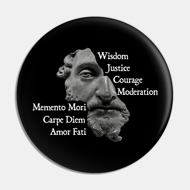 Stoic Virtues Pin by StudiousStoic