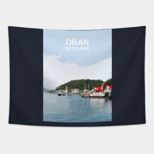 Oban Scotland. Scottish gift. Travel poster scottish highlands Tapestry