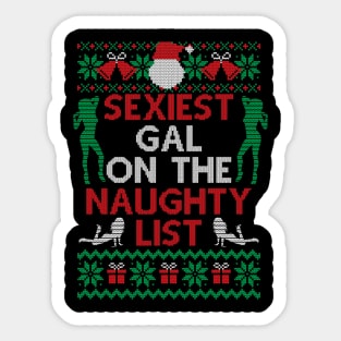 Too cute for the naughty list' Sticker