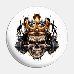 Barbells with Skull with crown Pin