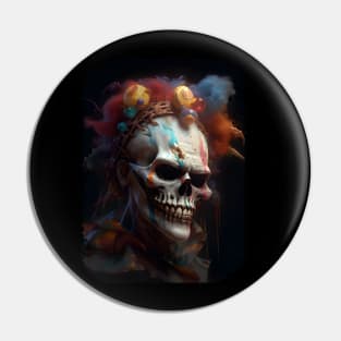 Spooky Evil Clown Skull Pin