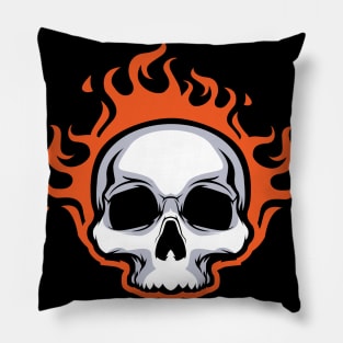 Ghost Rider Skull on Fire Pillow