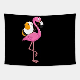 Guinea Pig Rider Flamingo Funny Tapestry