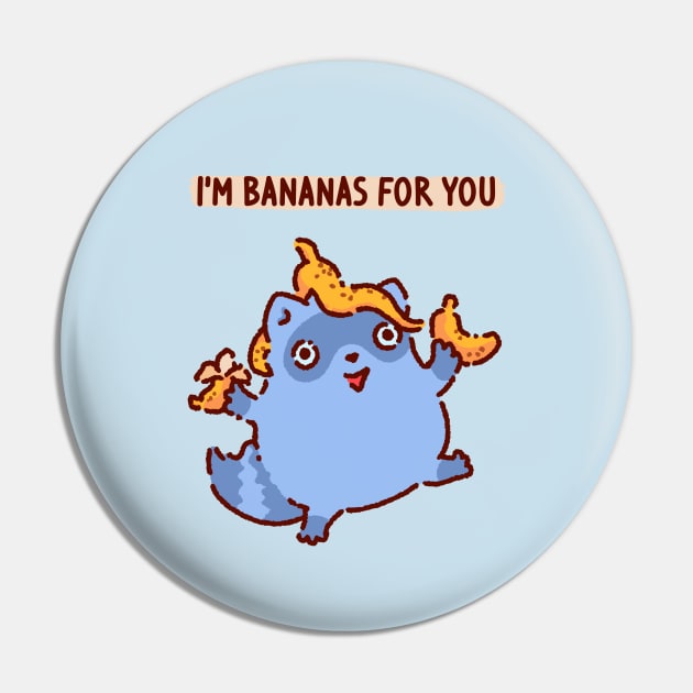 Raccoon with bananas, I'm bananas for you, crazy in love Pin by Tinyarts