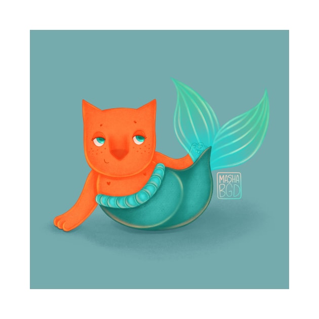 Cat Mermaid illustration by MashaBgd